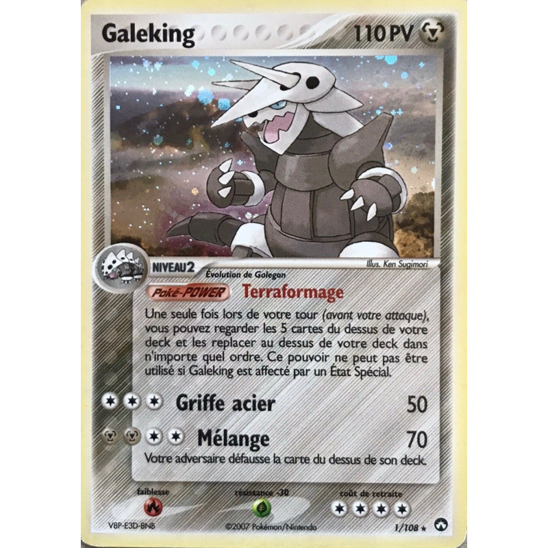 Carte Pokémon Galeking 1/108 Holographique Gardiens du Pouvoir