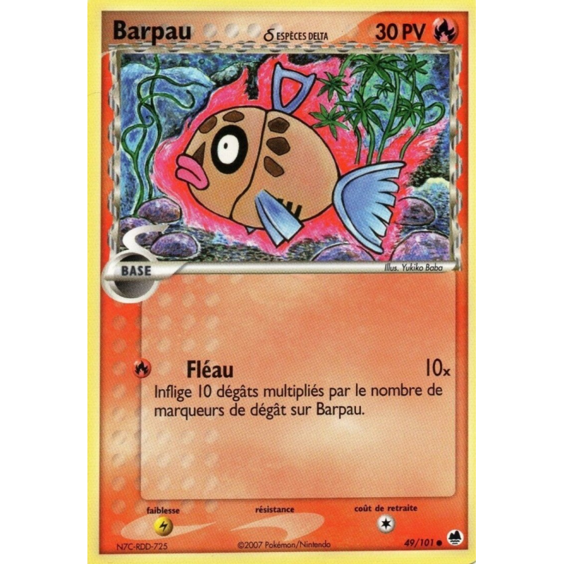 Carte Pokémon Barpau δ 49/101 Commune Île des Dragons