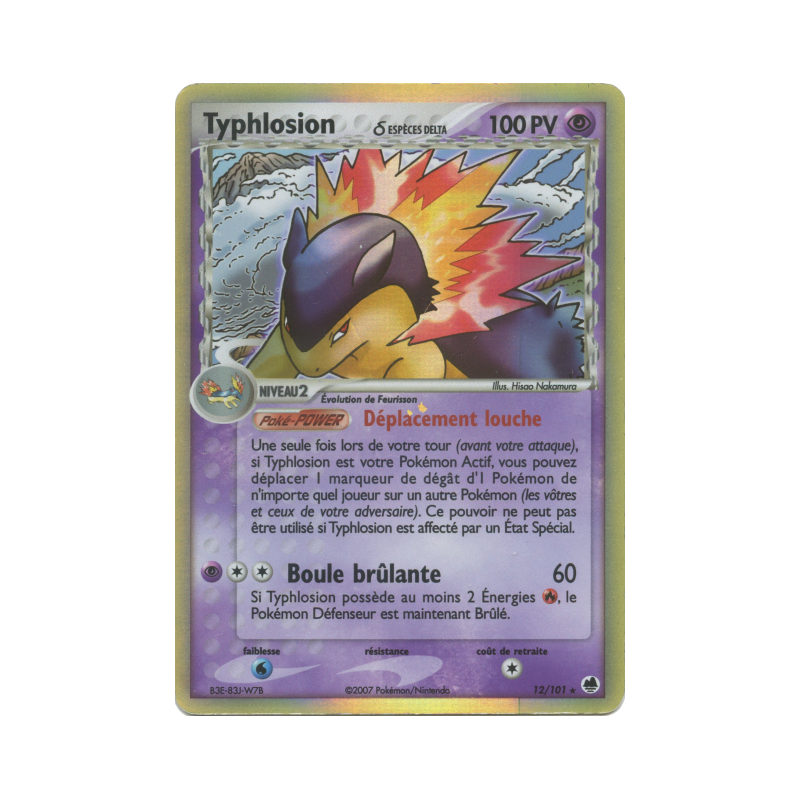 Carte Pokémon Typhlosion δ 12/101 Holographique Île des Dragons