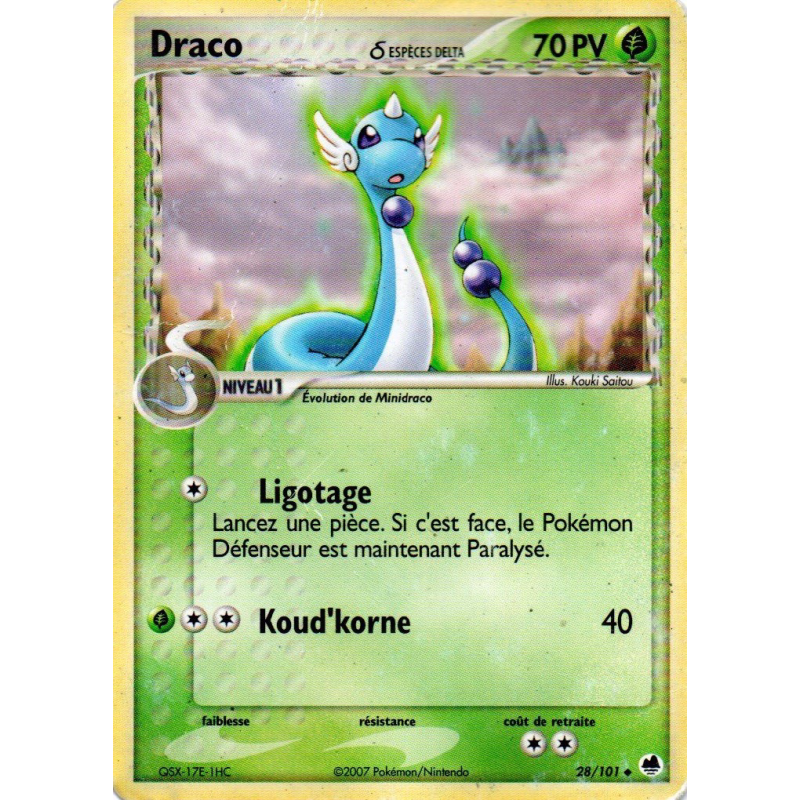 Carte Pokémon Draco δ 28/101 Peu commune Île des Dragons