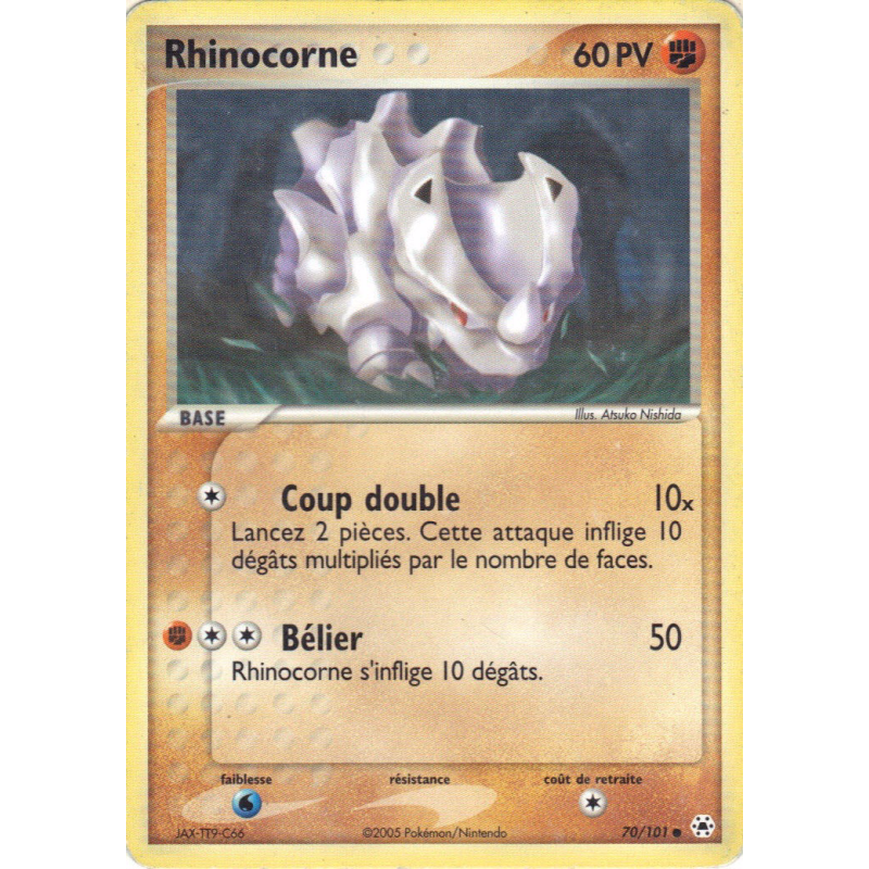 Carte Pokémon Rhinocorne 70/101 Commune Légendes Oubliées