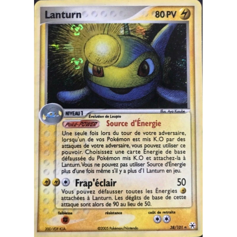 Carte Pokémon Lanturn 38/101 Peu commune Légendes Oubliées