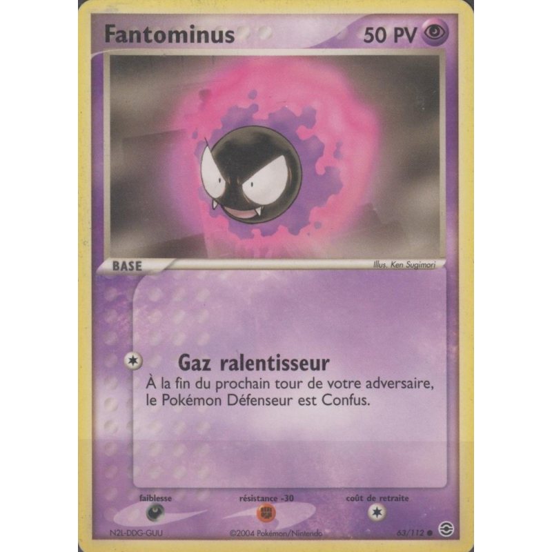 Carte Pokémon Fantominus 63/112 Commune Rouge Feu & Vert Feuille