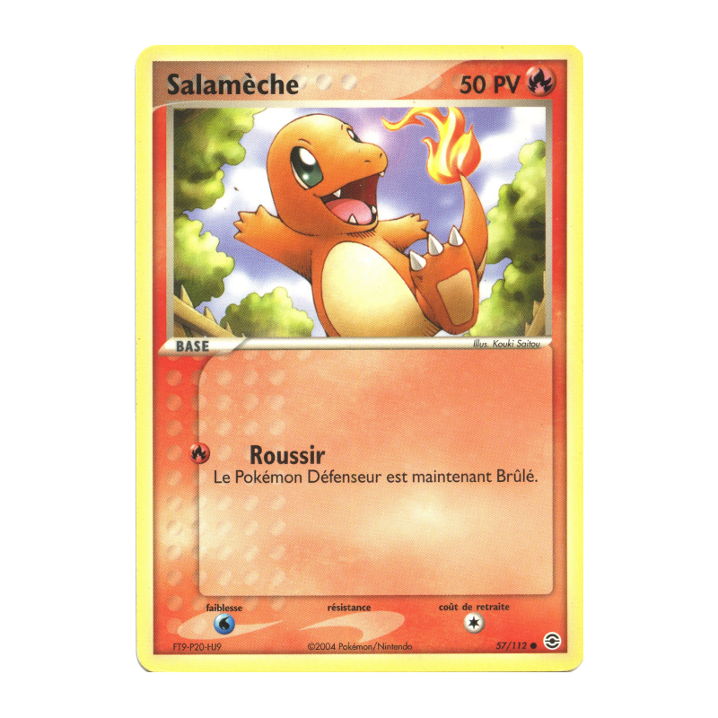 Carte Pokémon Salamèche 57/112 Commune Rouge Feu & Vert Feuille