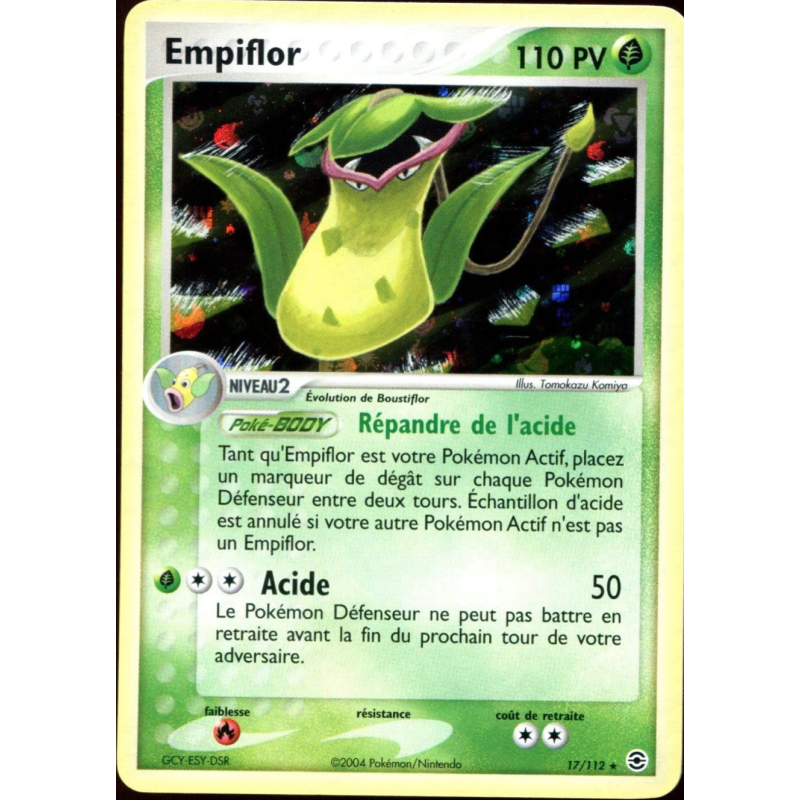 Carte Pokémon Empiflor 17/112 Holographique Rouge Feu & Vert Feuille