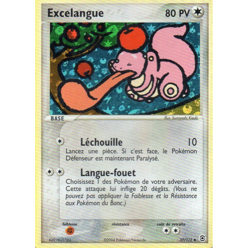 Carte Pokémon Excelangue 37/112 Peu commune Rouge Feu & Vert Feuille