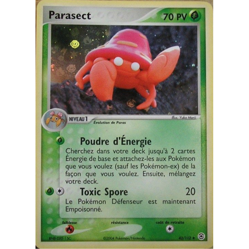 Carte Pokémon Parasect 43/112 Peu commune Rouge Feu & Vert Feuille