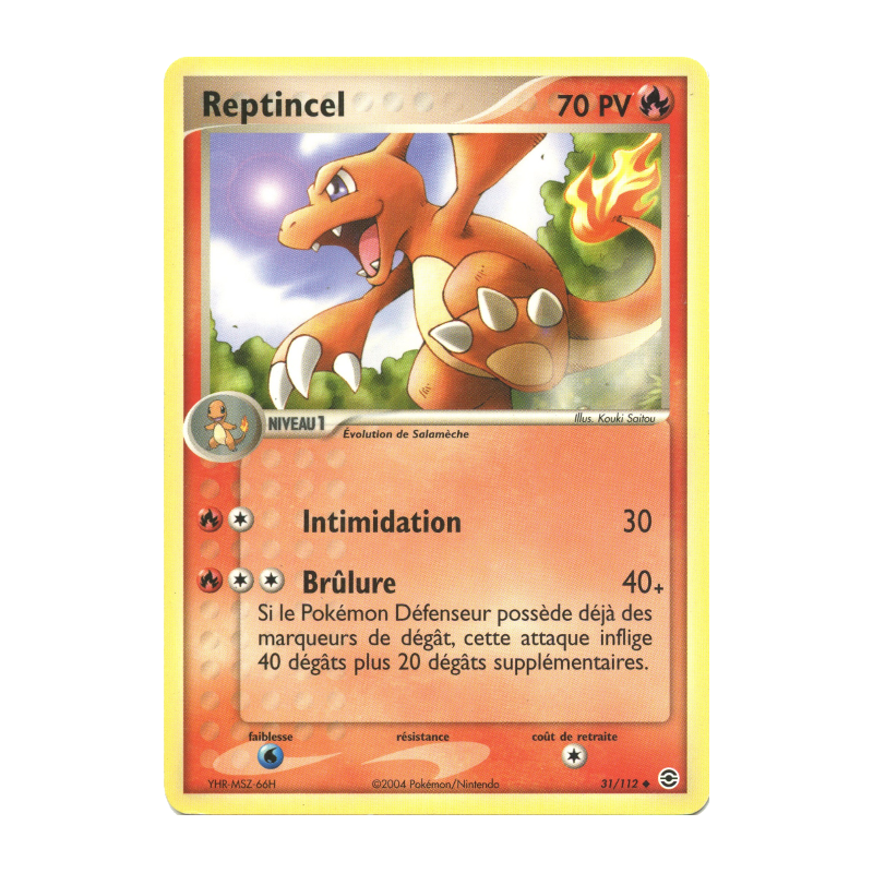 Carte Pokémon Reptincel 31/112 Peu commune Rouge Feu & Vert Feuille