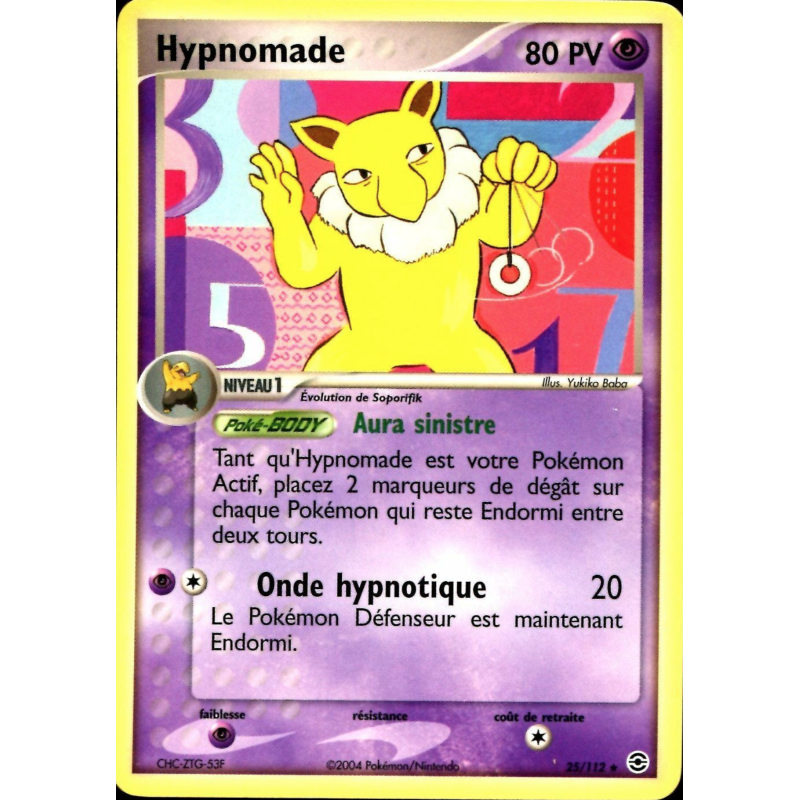 Carte Pokémon Hypnomade 25/112 Rare Rouge Feu & Vert Feuille