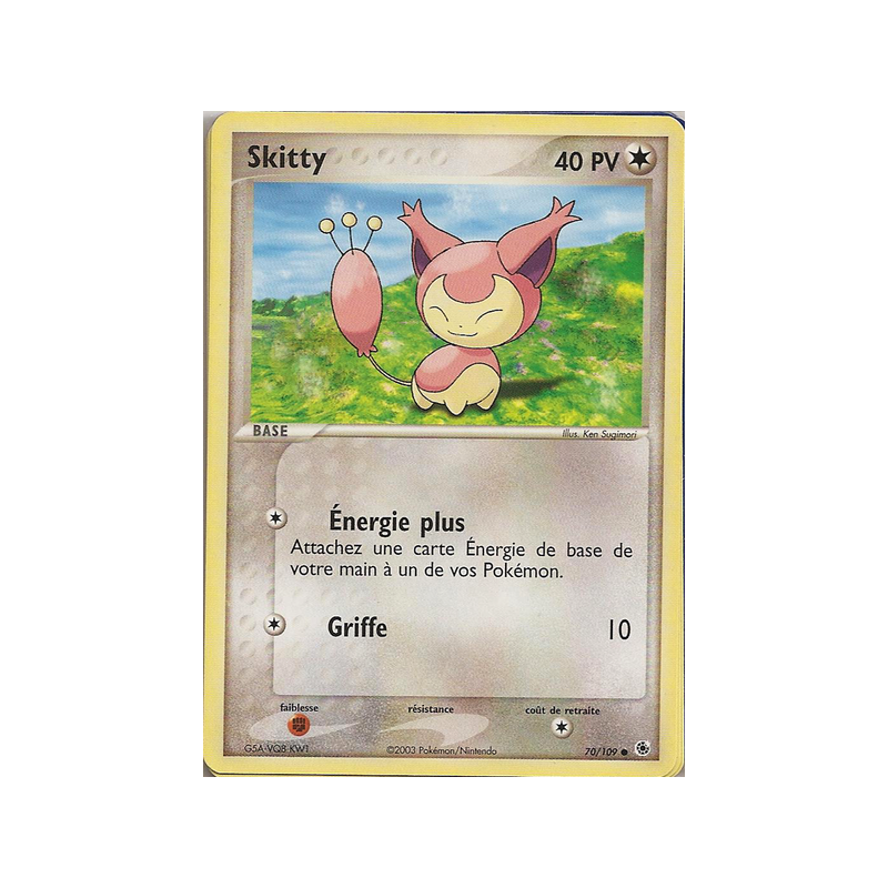 Carte Pokémon Skitty 70/109 Commune Rubis & Saphir
