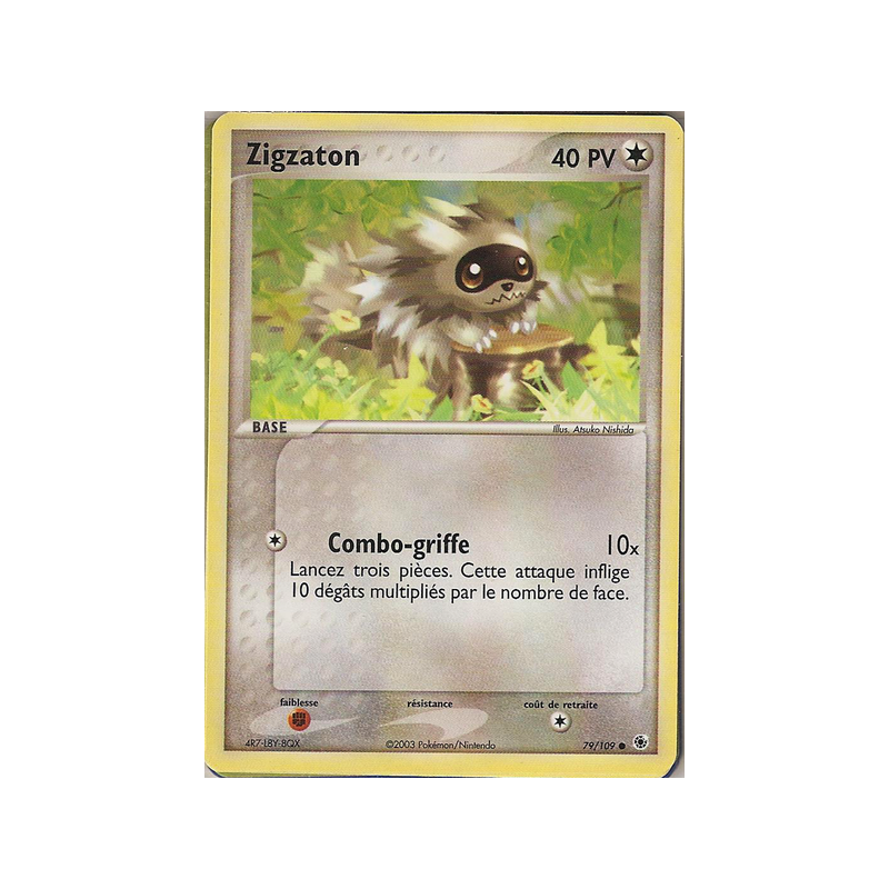 Carte Pokémon Zigzaton 79/109 Commune Rubis & Saphir