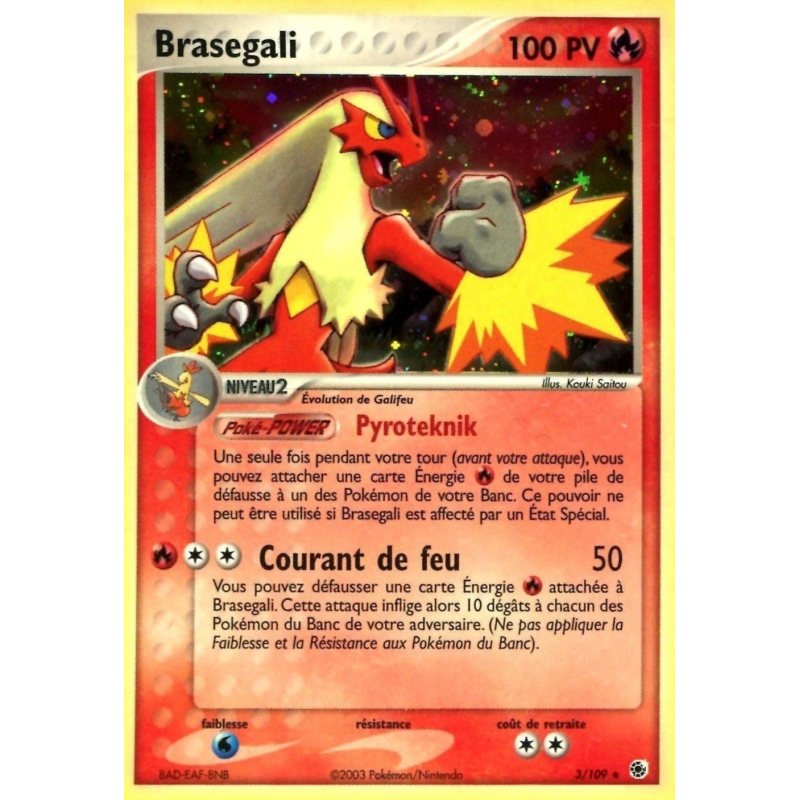 Carte Pokémon Brasegali 3/109 Holographique Rubis & Saphir