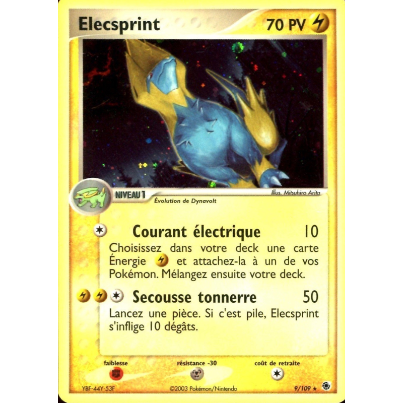 Carte Pokémon Elecsprint 9/109 Holographique Rubis & Saphir
