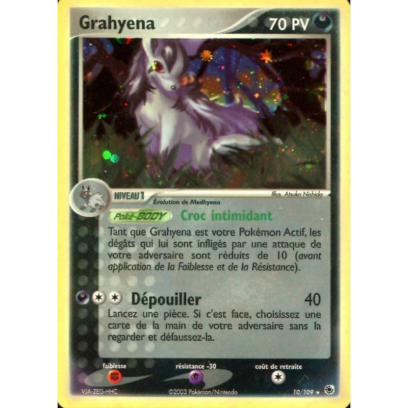 Carte Pokémon Grahyena 10/109 Holographique Rubis & Saphir