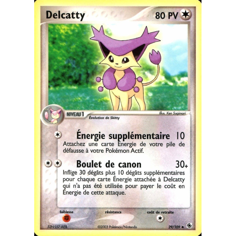 Carte Pokémon Delcatty 29/109 Peu commune Rubis & Saphir