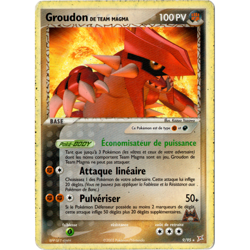 Carte Pokémon Groudon de Team Magma 9/95 Holographique Team Magma VS Team Aqua