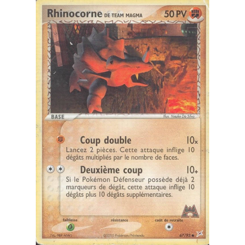 Carte Pokémon Rhinocorne de Team Magma 67/95 Commune Team Magma VS Team Aqua