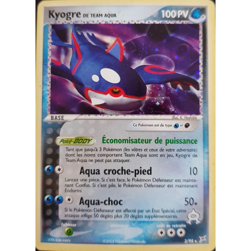 Carte Pokémon Kyogre de Team Aqua 3/95 Holographique Team Magma VS Team Aqua
