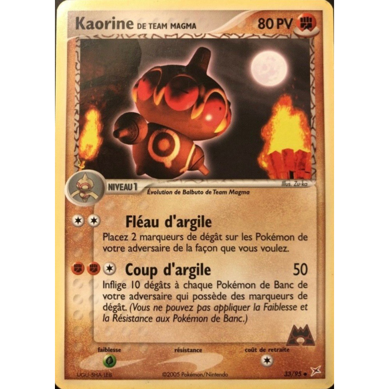 Carte Pokémon Kaorine de Team Magma 33/95 Peu commune Team Magma VS Team Aqua