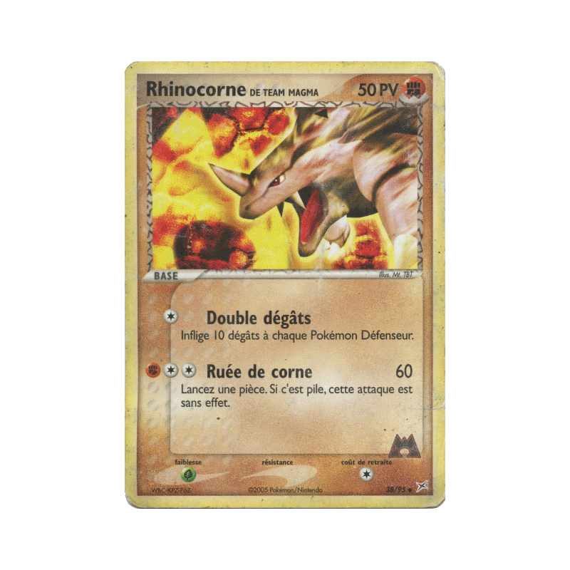 Carte Pokémon Rhinocorne de Team Magma 38/95 Peu commune Team Magma VS Team Aqua