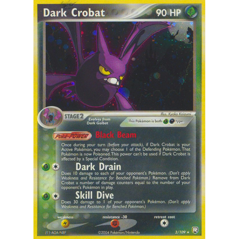 Carte Pokémon Dark Crobat 3/109 Holographique Team Rocket Returns