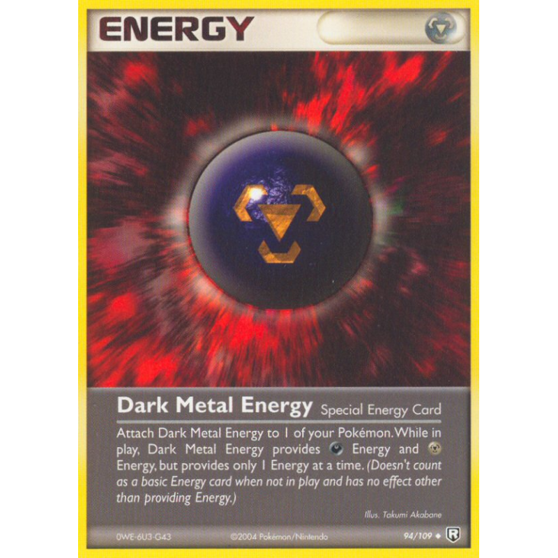 Carte Pokémon Dark Metal Energy 94/109 Peu commune Team Rocket Returns