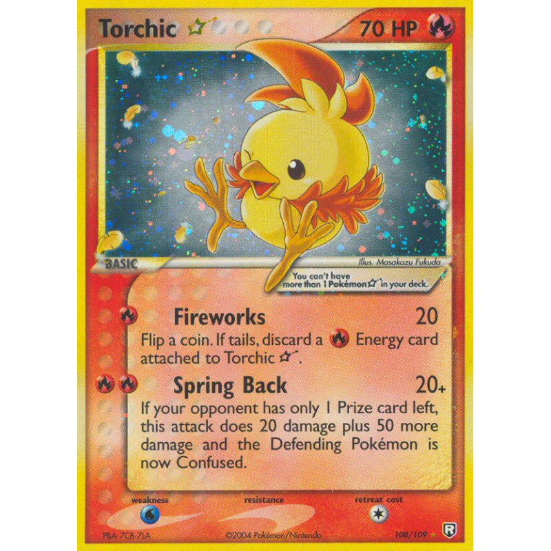 Carte Pokémon Torchic ☆ 108/109 Ultra Rare Team Rocket Returns