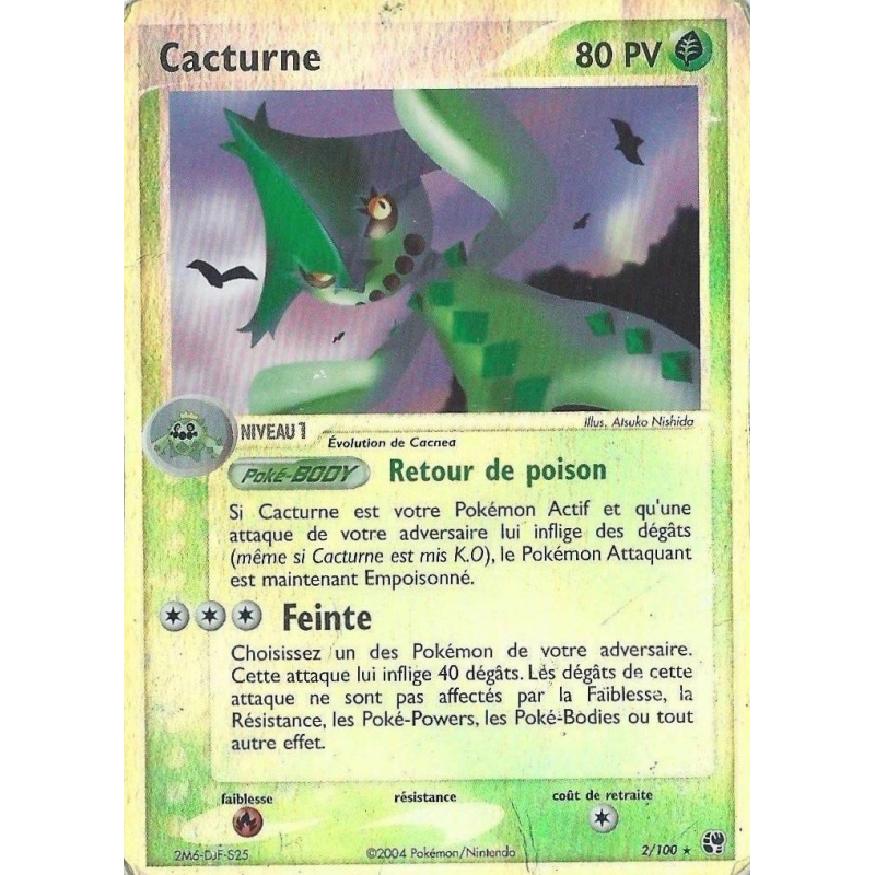 Carte Pokémon Cacturne 2/100 Holographique Tempête de sable