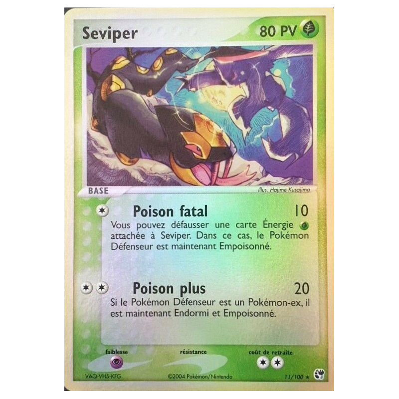 Carte Pokémon Seviper 11/100 Holographique Tempête de sable