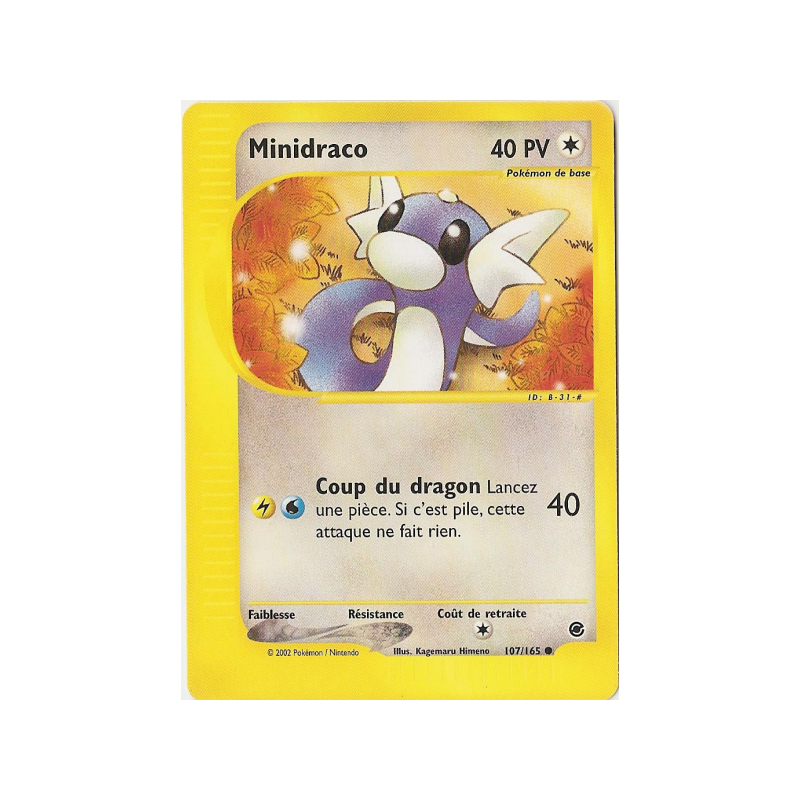 Carte Pokémon Minidraco 107/165 Commune Expedition