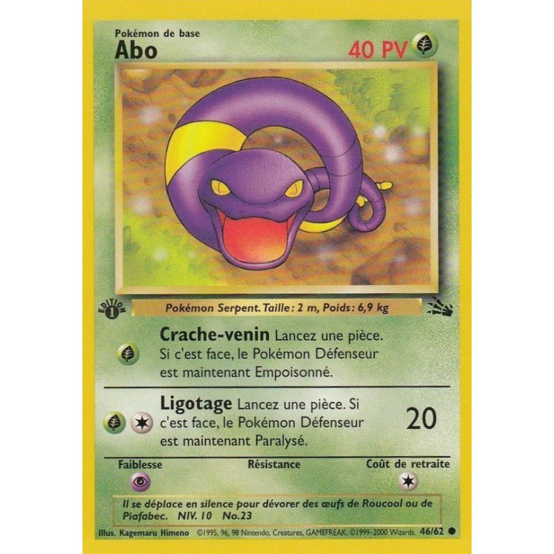 Carte Pokémon Abo 46/62 Commune Fossile (JCC)