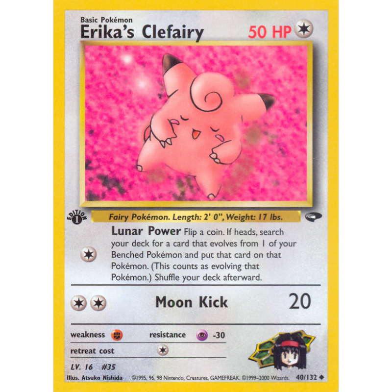Carte Pokémon Erika's Clefairy 40/132 Peu commune Gym Challenge