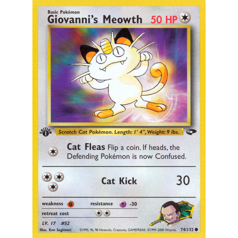 Carte Pokémon Giovanni's Meowth 74/132 Commune Gym Challenge