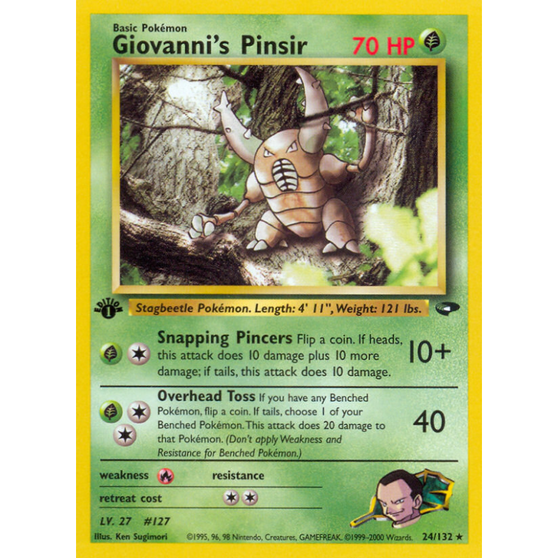 Carte Pokémon Giovanni's Pinsir 24/132 Rare Gym Challenge
