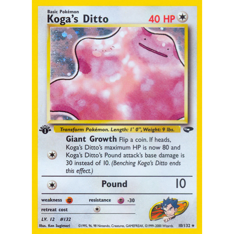 Carte Pokémon Koga's Ditto 10/132 Holographique Gym Challenge