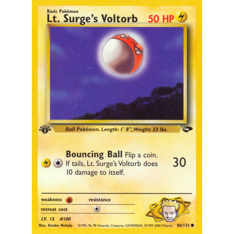 Carte Pokémon Lt. Surge's Voltorb 86/132 Commune Gym Challenge