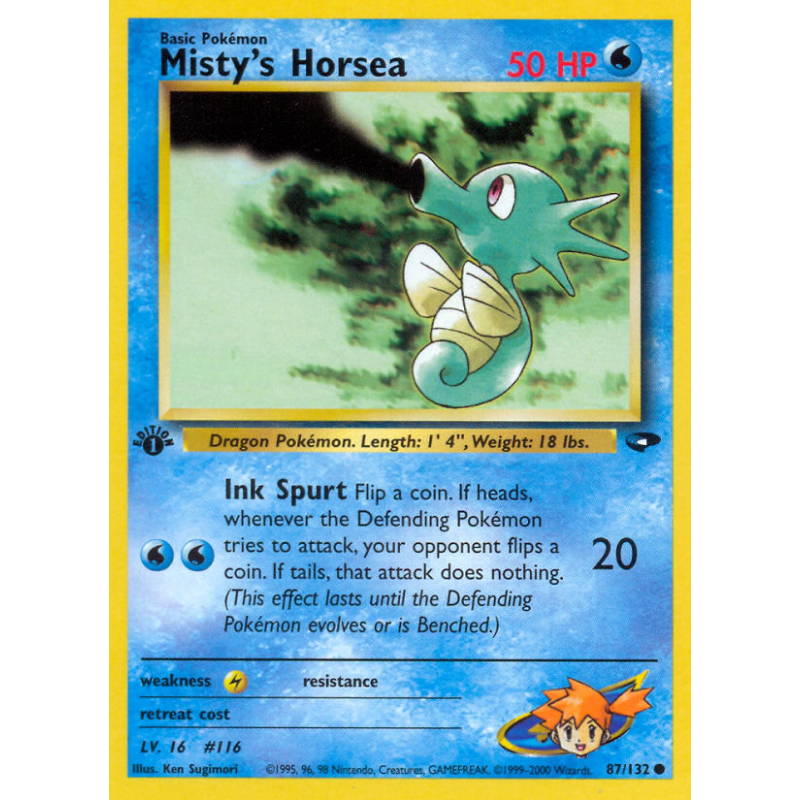 Carte Pokémon Misty's Horsea 87/132 Commune Gym Challenge