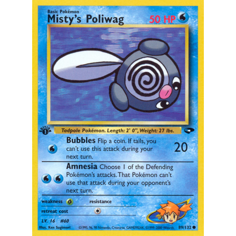 Carte Pokémon Misty's Poliwag 89/132 Commune Gym Challenge