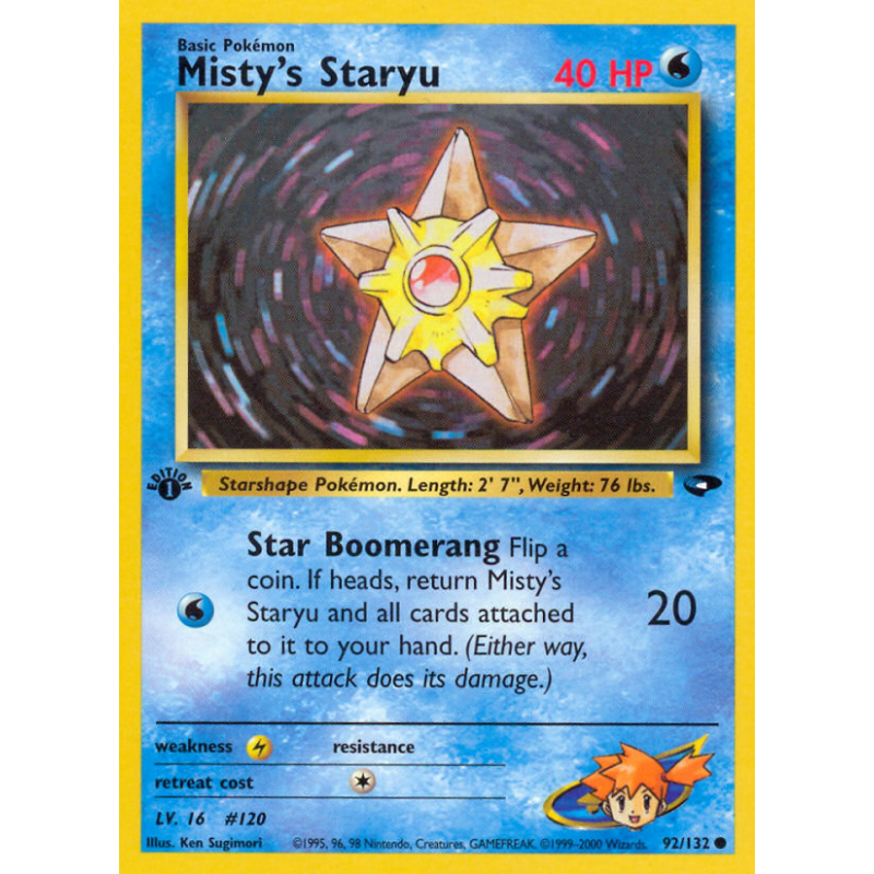 Carte Pokémon Misty's Staryu 92/132 Commune Gym Challenge