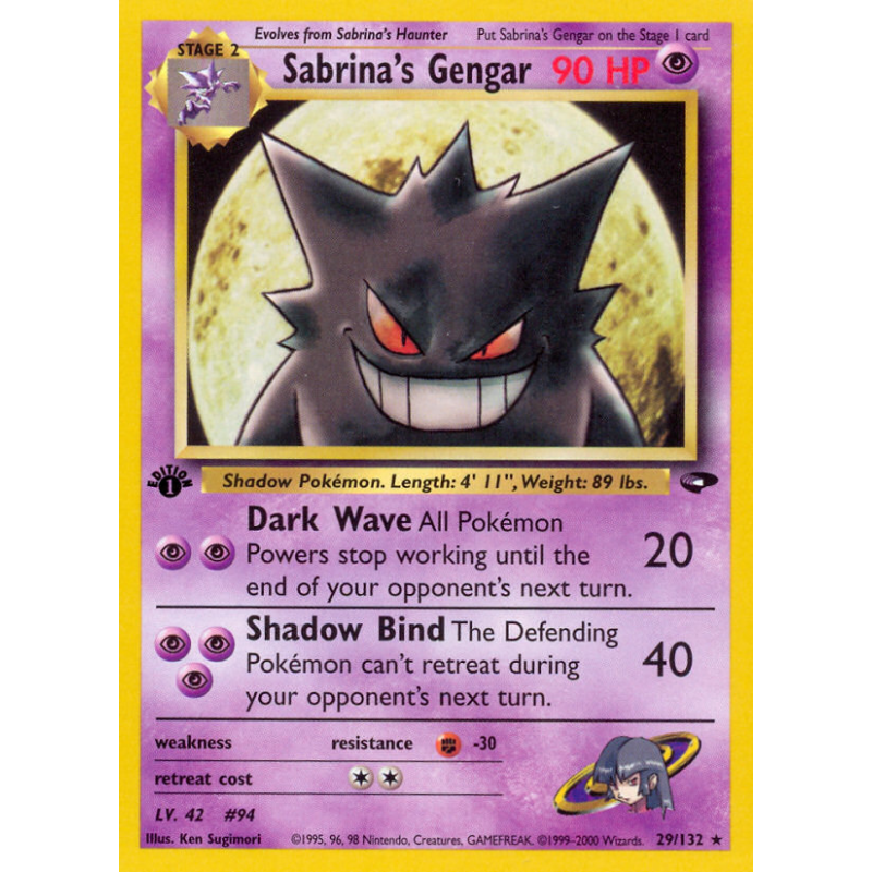 Carte Pokémon Sabrina's Gengar 29/132 Rare Gym Challenge