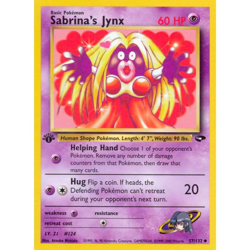 Carte Pokémon Sabrina's Jynx 57/132 Peu commune Gym Challenge
