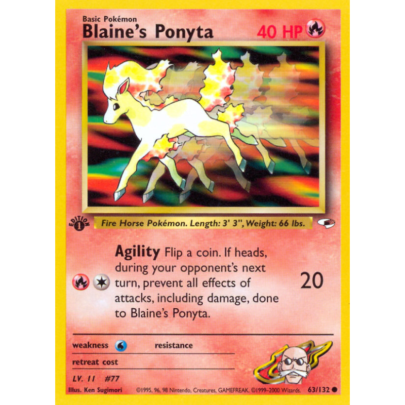 Carte Pokémon Blaine's Ponyta 63/132 Commune Gym Heroes