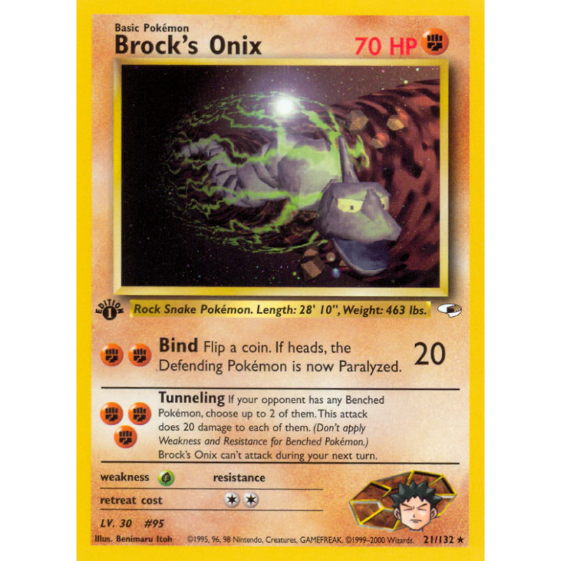 Carte Pokémon Brock's Onix 21/132 Rare Gym Heroes