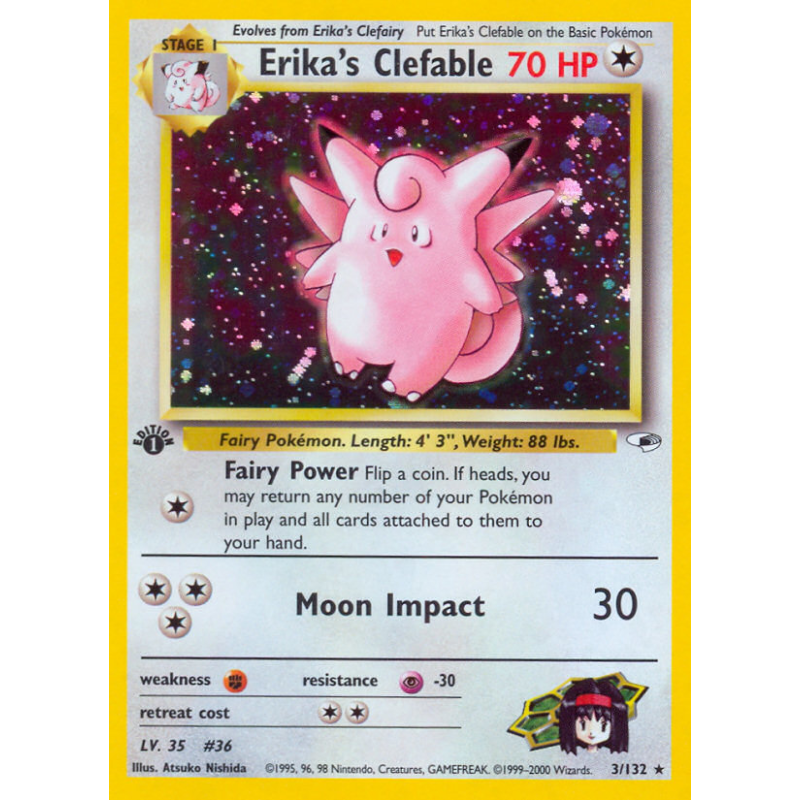Carte Pokémon Erika's Clefable 3/132 Holographique Gym Heroes