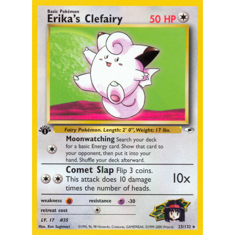 Carte Pokémon Erika's Clefairy 25/132 Rare Gym Heroes