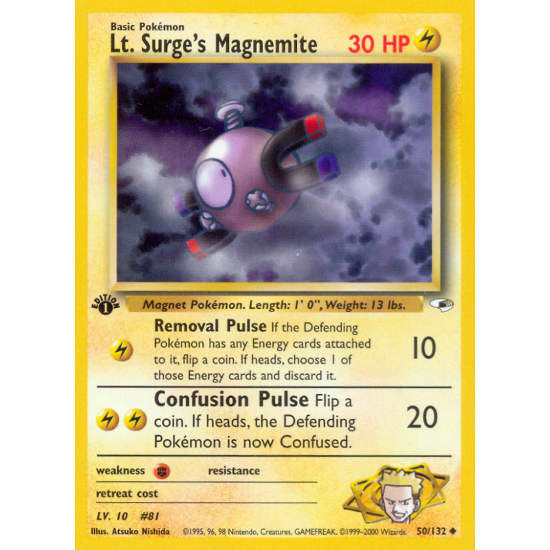 Carte Pokémon Lt. Surge's Magnemite 50/132 Peu commune Gym Heroes