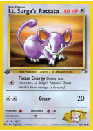 Carte Pokémon Lt. Surge's Rattata 82/132 Commune Gym Heroes