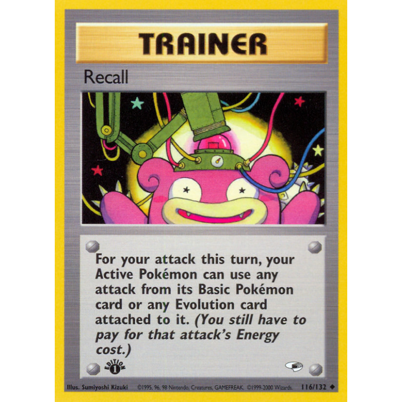 Carte Pokémon Recall 116/132 Peu commune Gym Heroes