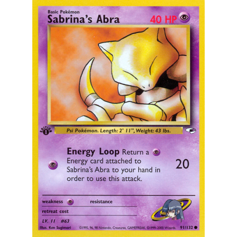 Carte Pokémon Sabrina's Abra 91/132 Commune Gym Heroes