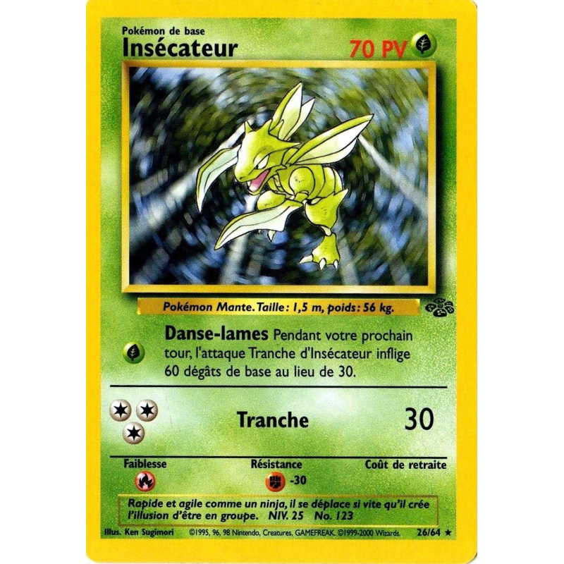 Carte Pokémon Insécateur 26/64 Rare Jungle (JCC)
